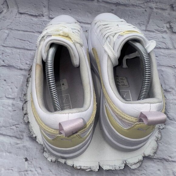 Puma Women's Size 11 Mayze Platform White Yellow Pink Sneakers Casual Shoes - Picture 7 of 12